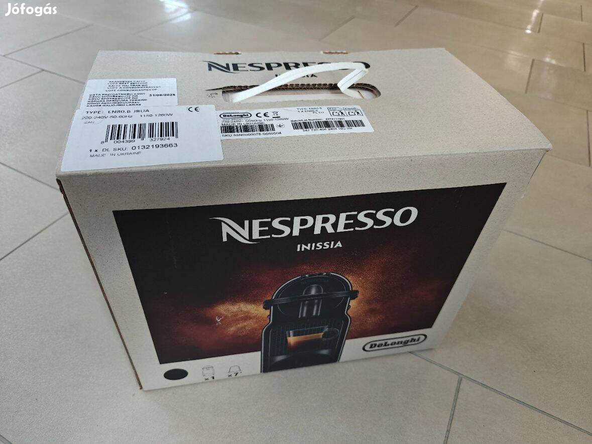 Nespresso Delonghi EN 80 Inissia Fekete - Új!!! Soha nem használt