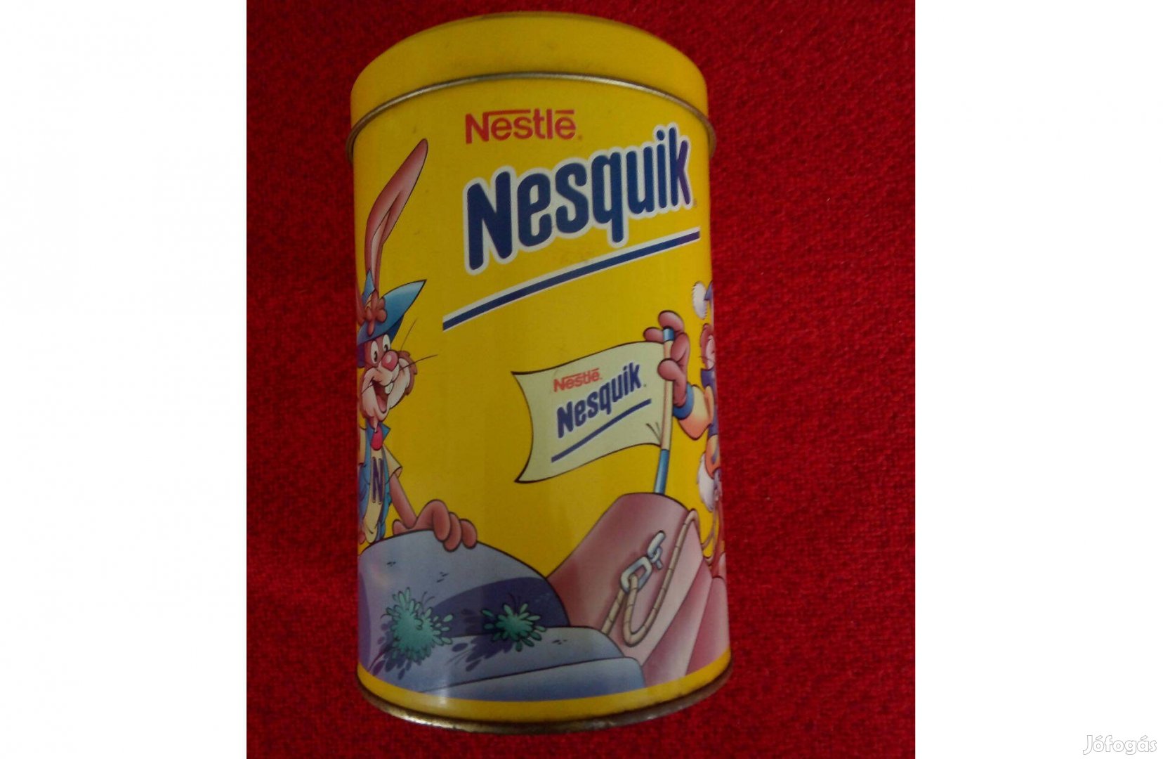 Nestlé Nesquik fémdoboz, nagyméretű fém doboz 12x18 cm