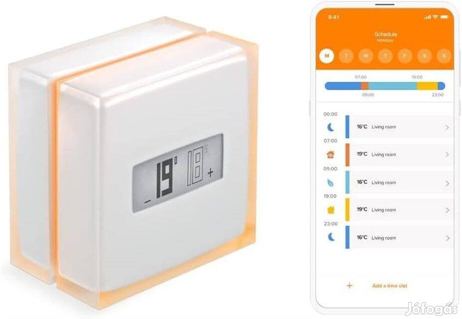 Netatmo NTH01-AMZ intelligens energiatakarékos Wi-Fi termosztát