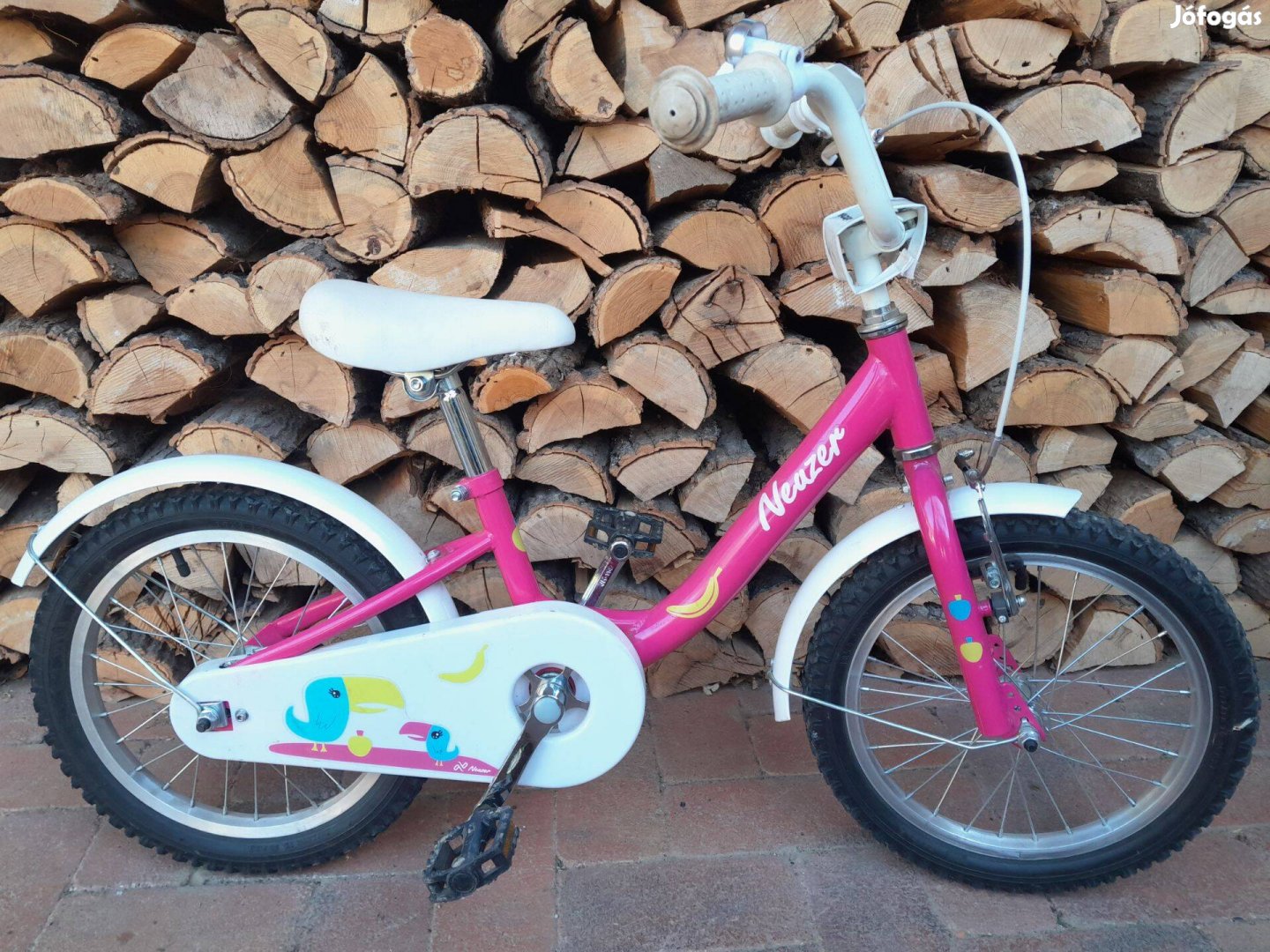 Neuzer 16-os kontrafékes gyerek kerékpár mankókerékkel, rózsaszín