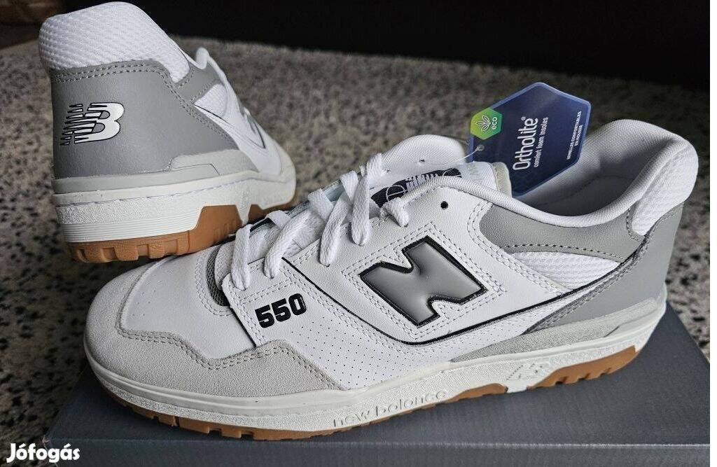 New Balance 550 fehér férfi 44.5-es bőr utcai cipő. Teljesen új, erede