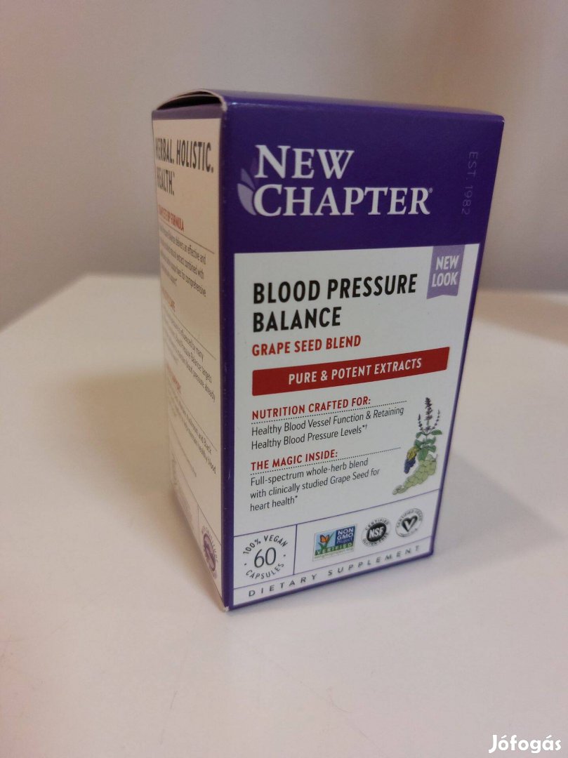 New Chapter Blood Pressure vérnyomáscsökkentő, Új, bontatlan, 60 szem