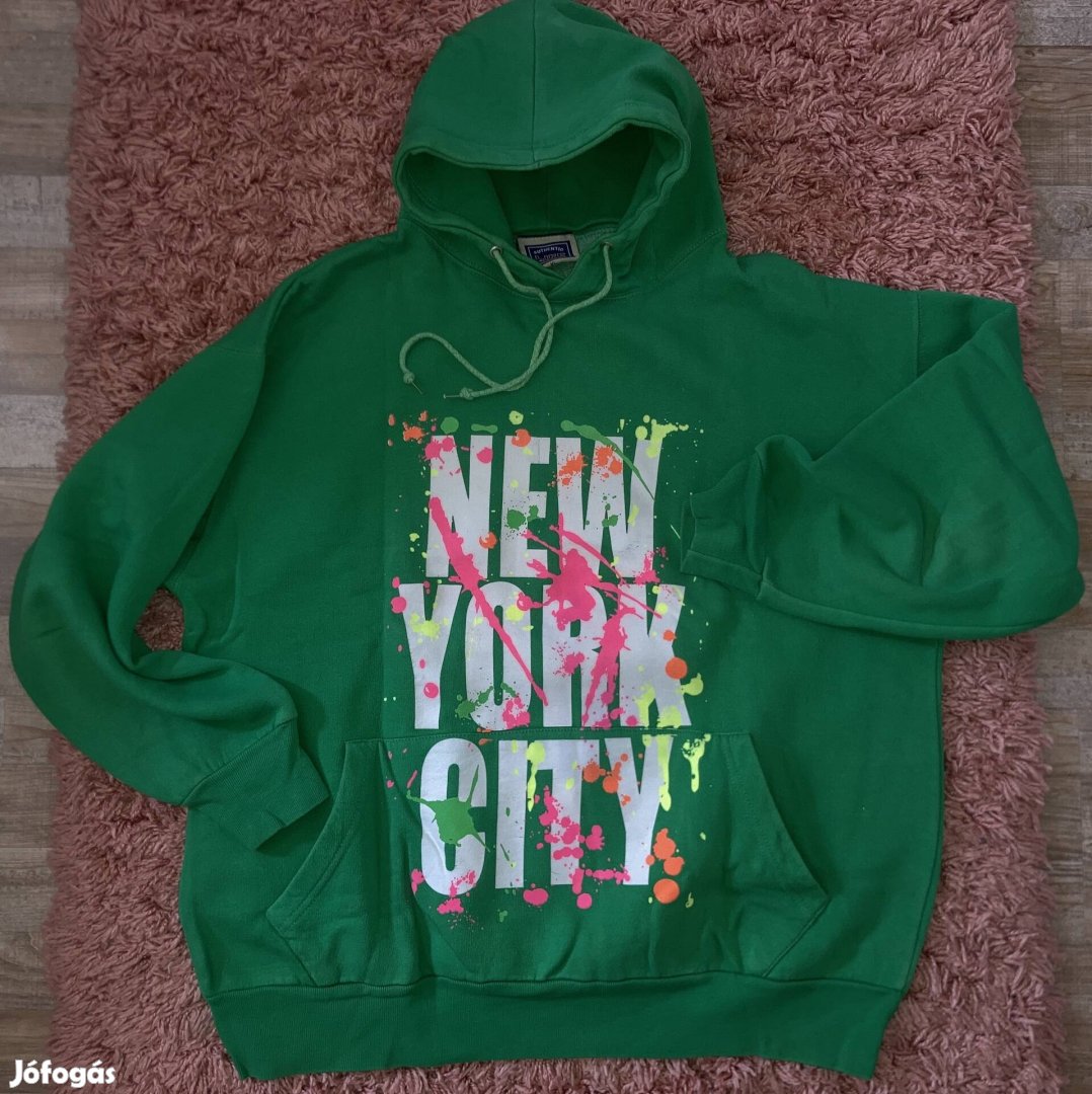 New York City XL Hoodie kenguru zsebes kapucnis pamut pulóver 