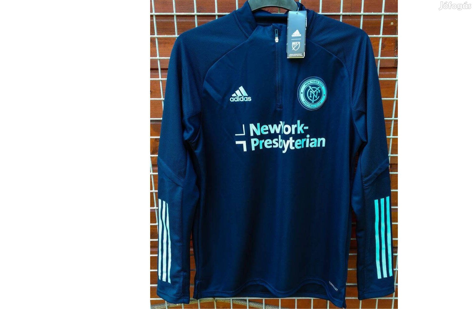 New York City eredeti adidas sötétkék cipzáras nyakú felső (L)