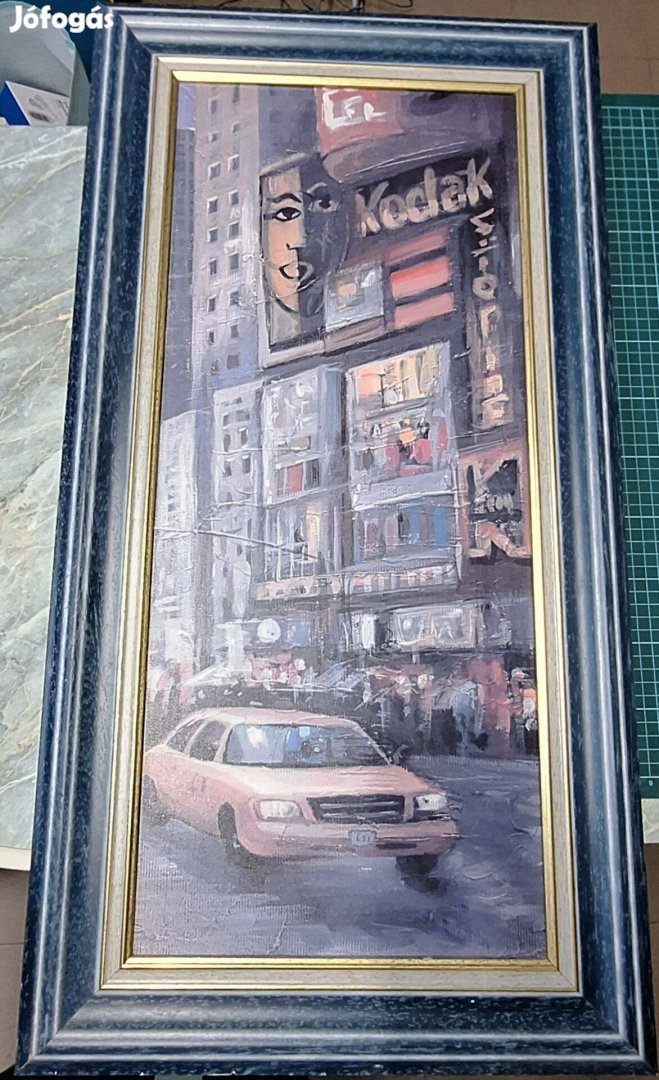 New York, Times Square, festmény, keretezett