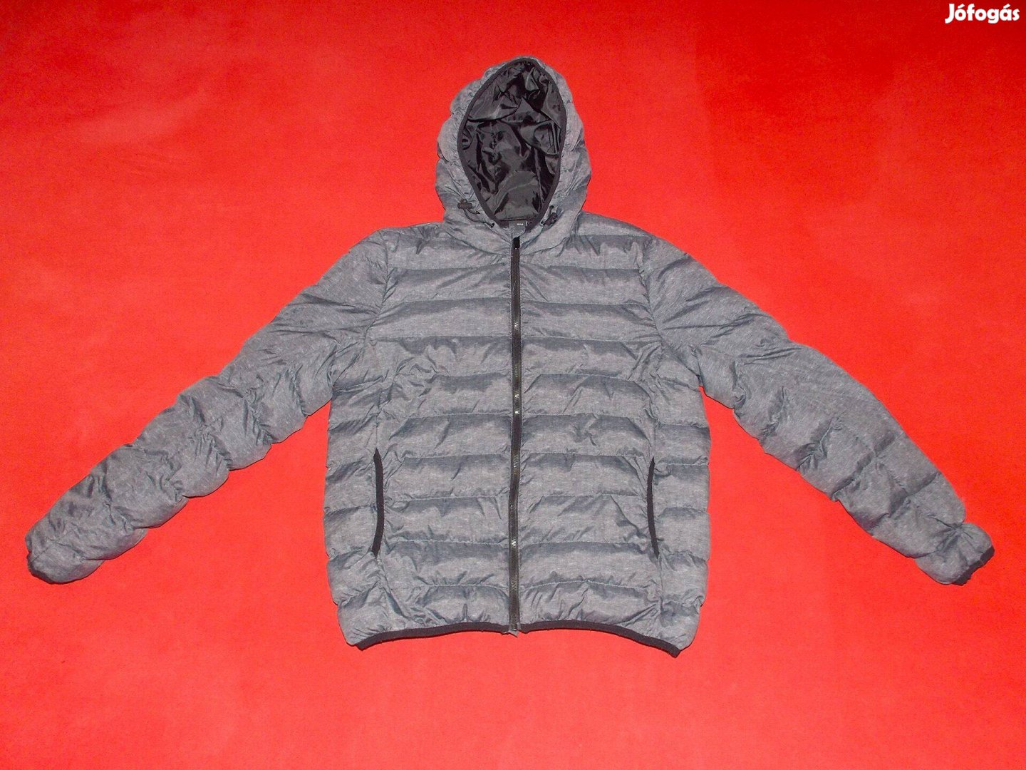 New Yorker Fsbn szürke, kapucnis téli kabát 152-158-as 13-14 évesre