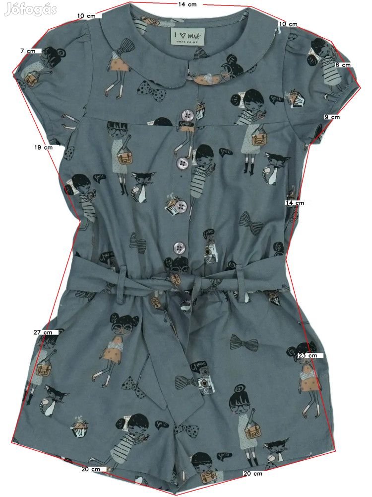 Next Új (címke nélküli) Lány Playsuit / Jumpsuit (Méret: 104)