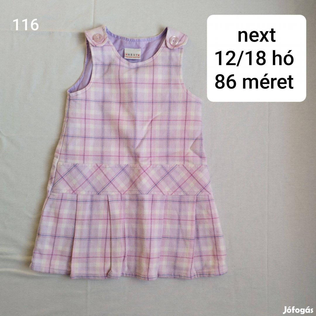 Next lila kockás ruha 86 méret