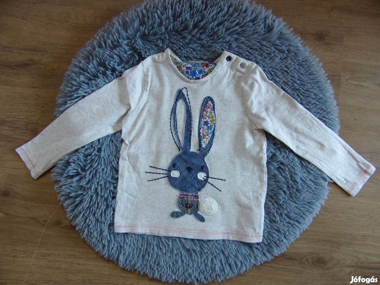 Next nyuszis póló felső Teal Bunny koll 3-4 éveseknek (104cm)!