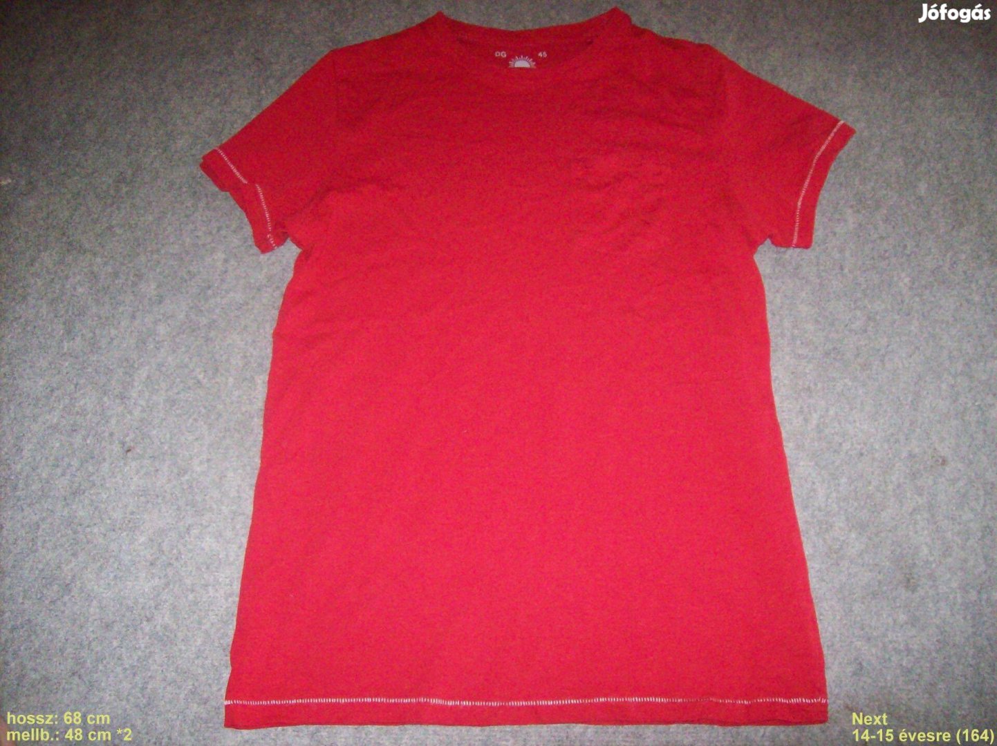 Next piros póló 14-15 évesre (méret 164)