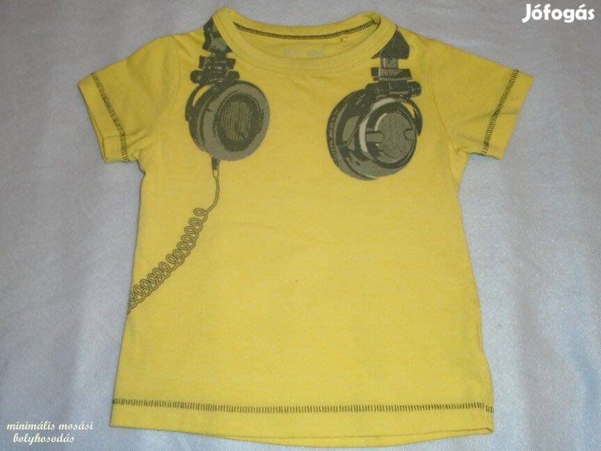 Next sárga fejhallgató mintás póló 12-18 hó méret 86