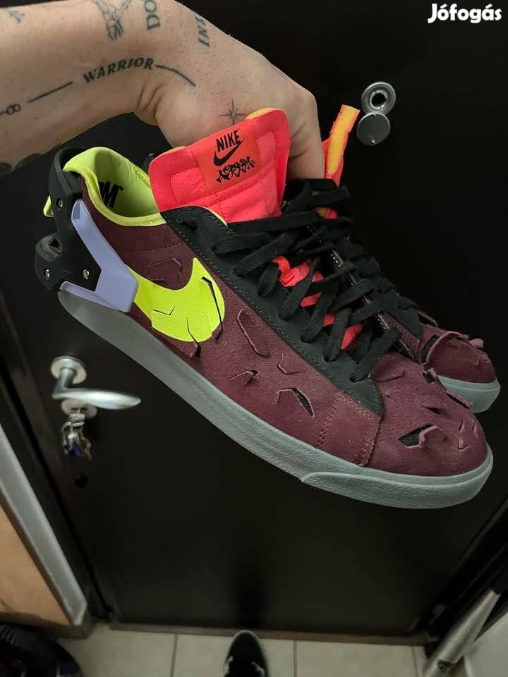 Nike 46 os cipő új x Acronym Blazer Low Night Maroon