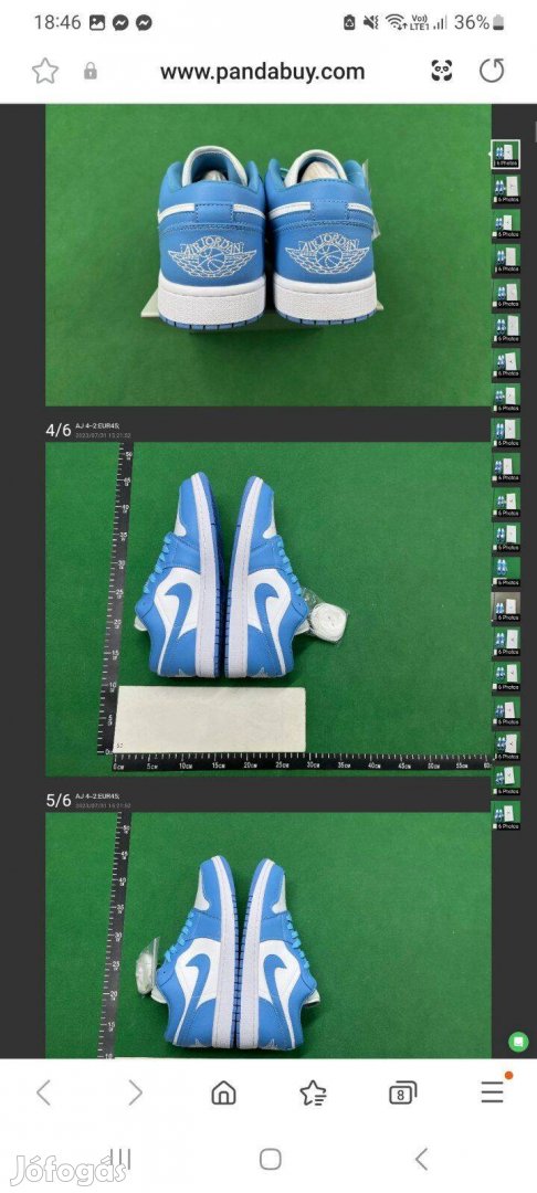 Nike Air Jordan Low unc 41, 42-es méret