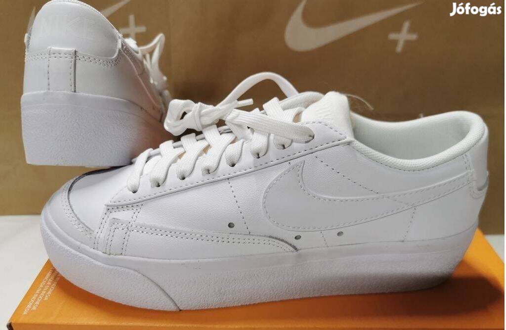 Nike Blazer Low Platform 40.5 és 41-es fehér bőr cipő. Teljesen új, er