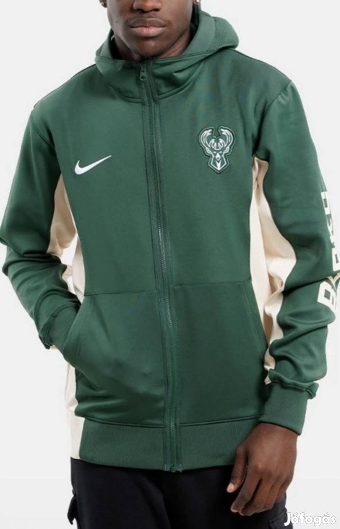 Nike NBA Milwaukee Bucks Showtime kapucnis felső M méret