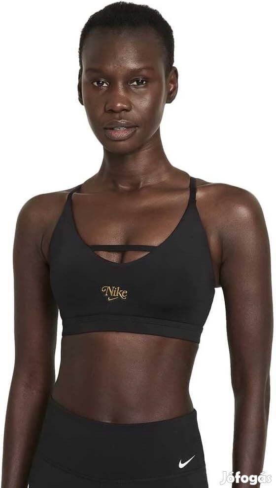 Nike Wmns Dri-FIT Indy Strappy Párnázott Sportmelltartó  S (Fekete)