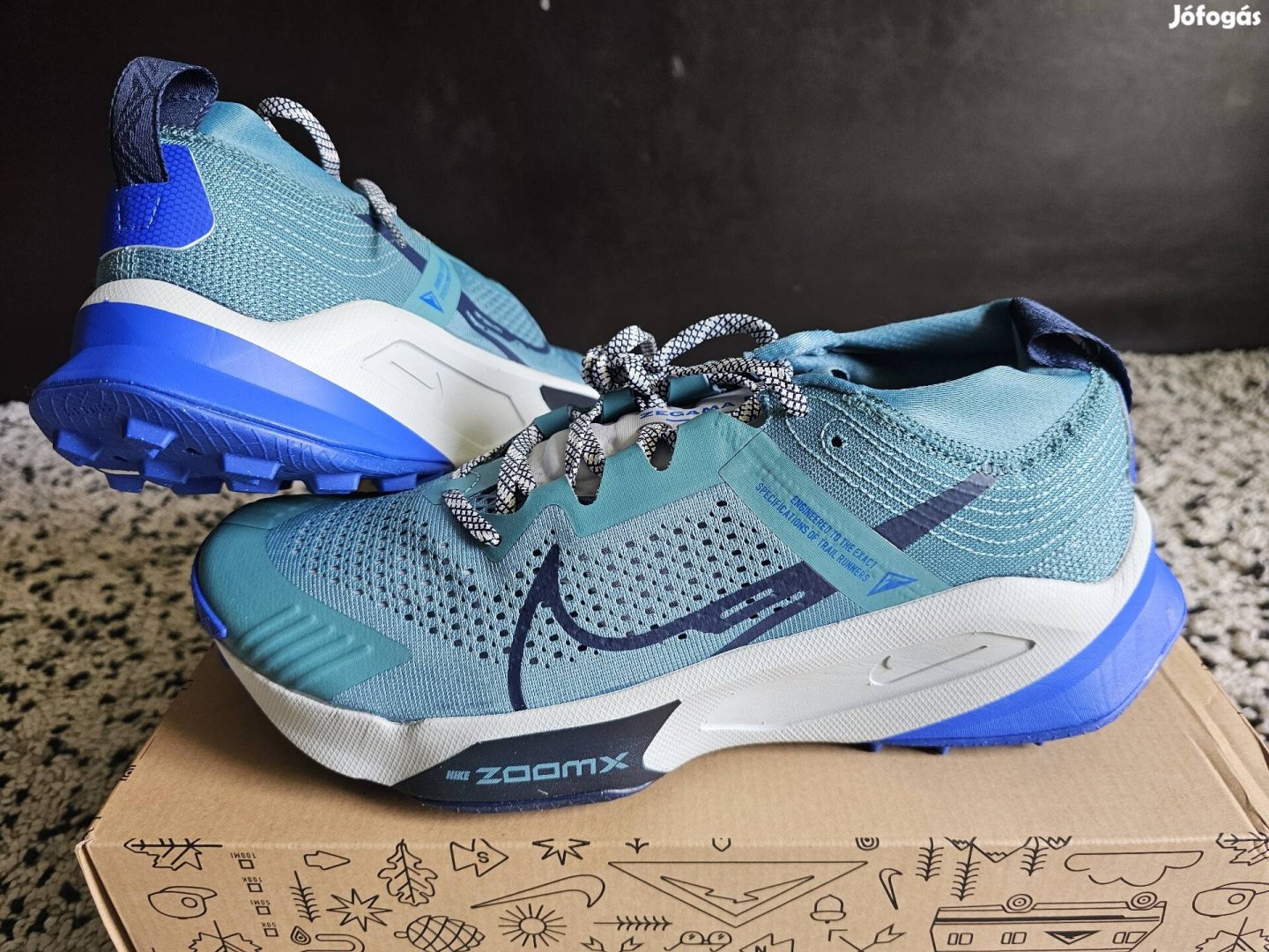 Nike Zoomx Zegama Trail kék 42.5 és 44.5-es férfi profi futó cipő