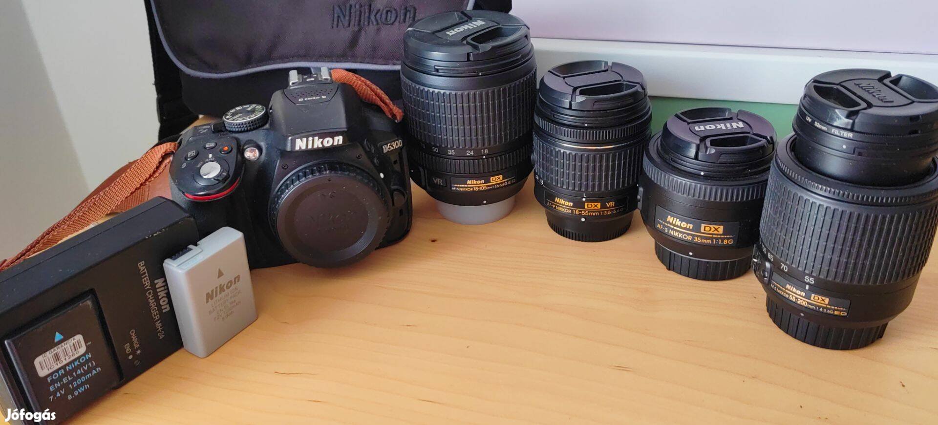 Nikon D5300 objektívek, ajandekokkal