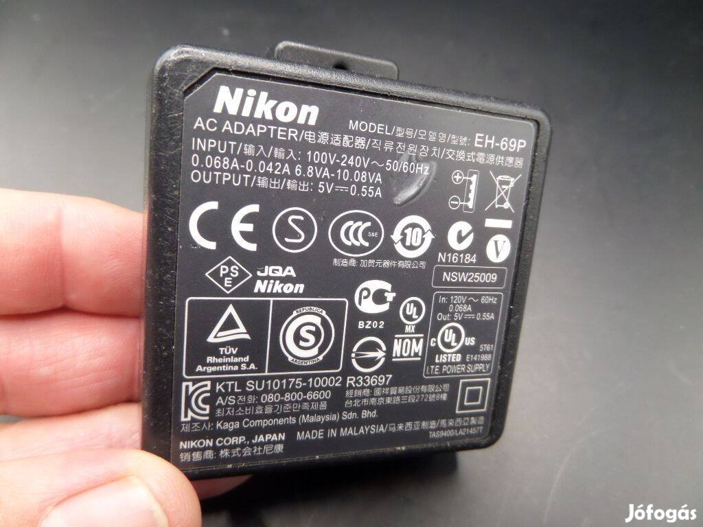 Nikon EH-69P AC USB(eredeti)akkutöltő adapter Coolpix fényképezőgéphez