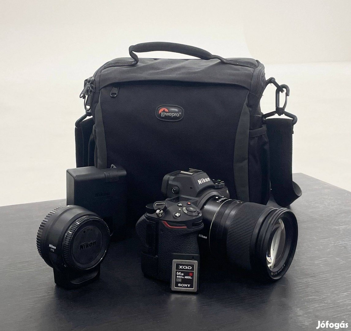 Nikon Z6 24-70mm FTZ adapter töltő- táska- kártya