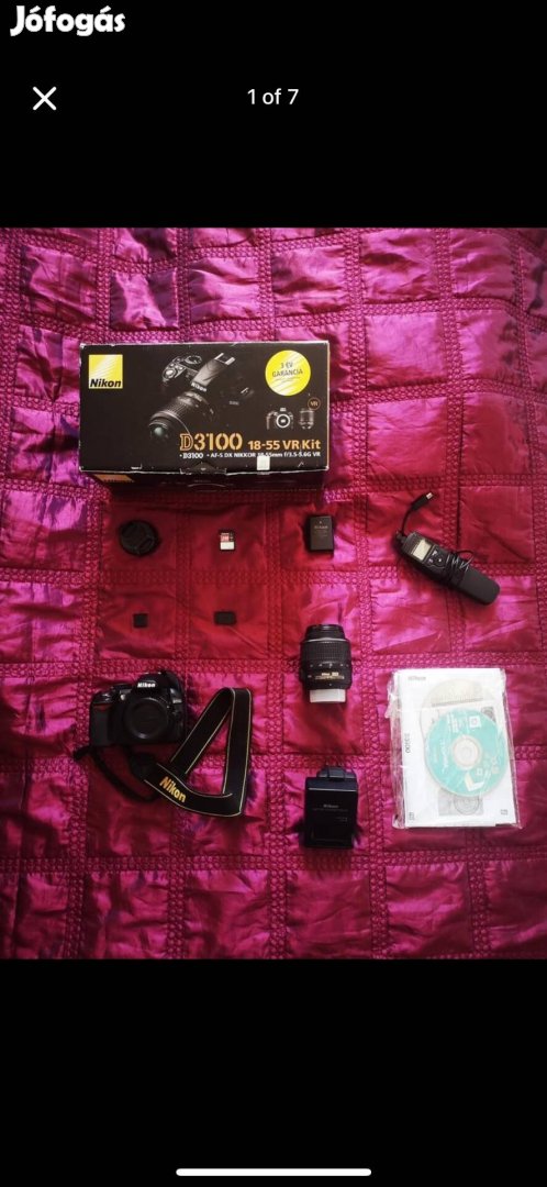 Nikon d3100+18-55 kit objektív, időzítő, táska