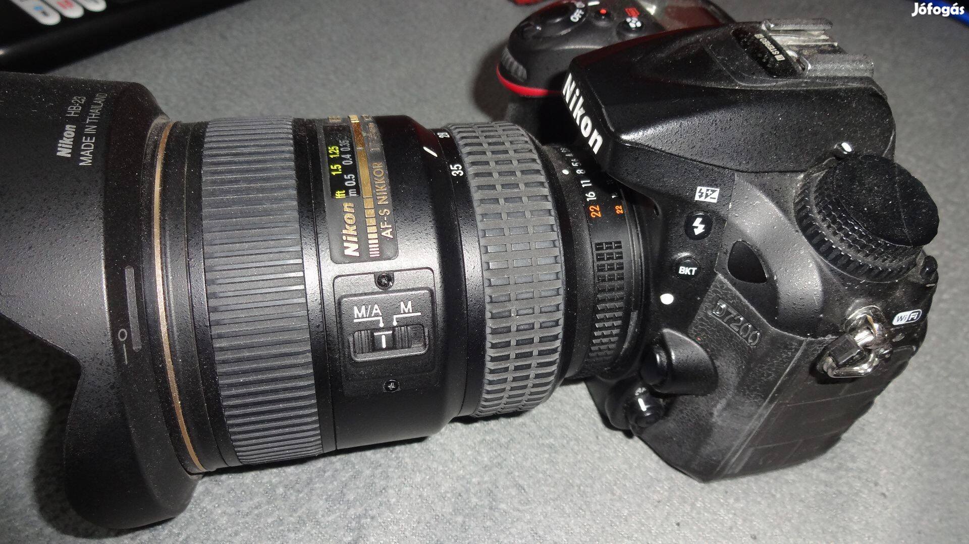 Nikon d7200 fényképezőgép+Nikon 17-35mm 2:8 D objektív ,eladó