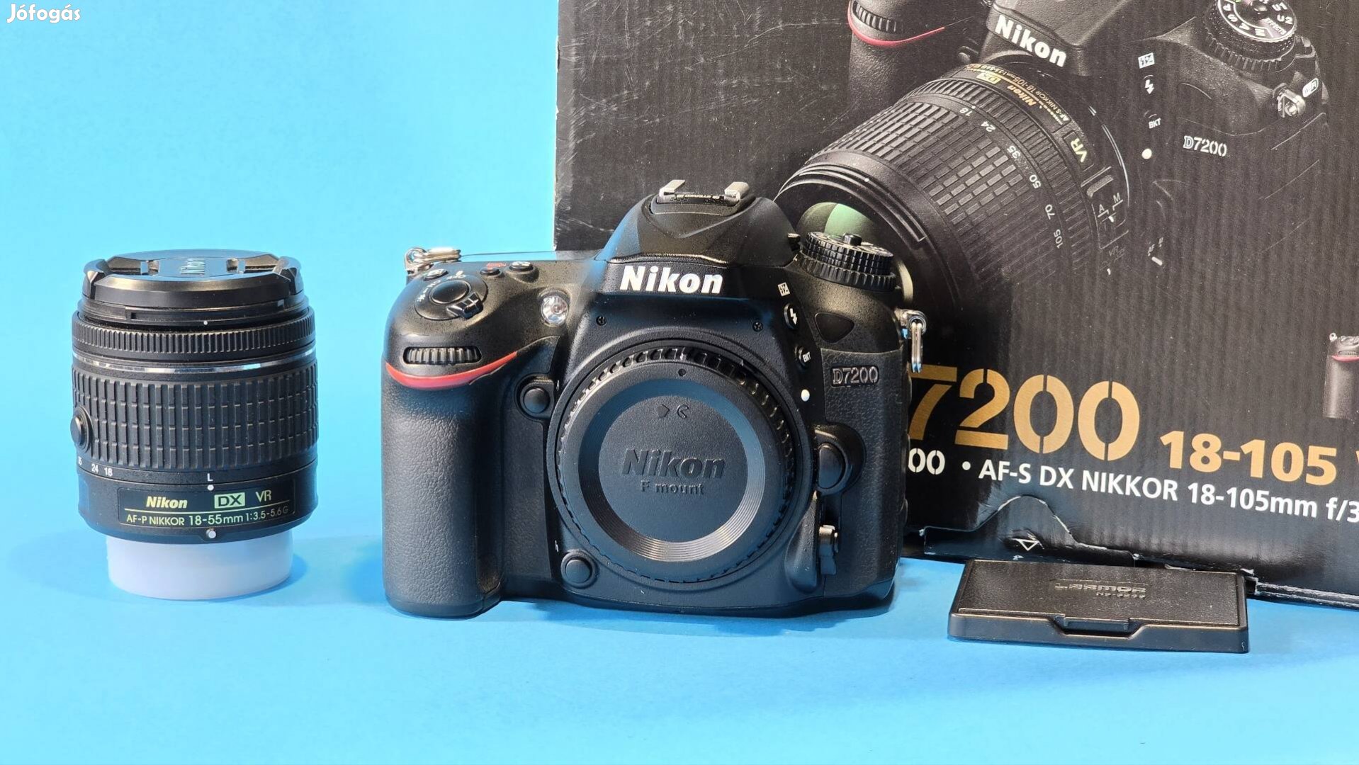 Nikon d7200 fényképezőgép + 18-55mm vr 13.000 expó 