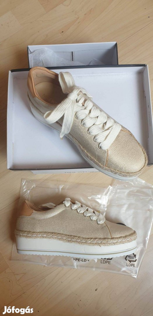 Nine West arany világos barna sneaker magasított talppal