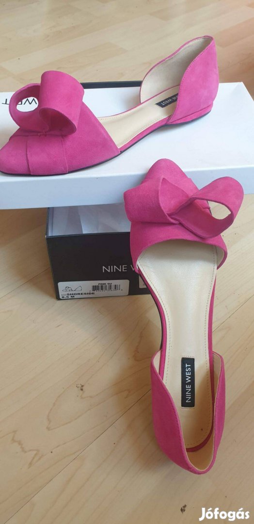 Nine west rózsaszín hasított velúr bőr szandál