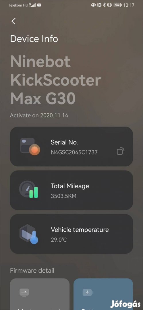 Ninebot G30 Max 65km gyári hatótáv 