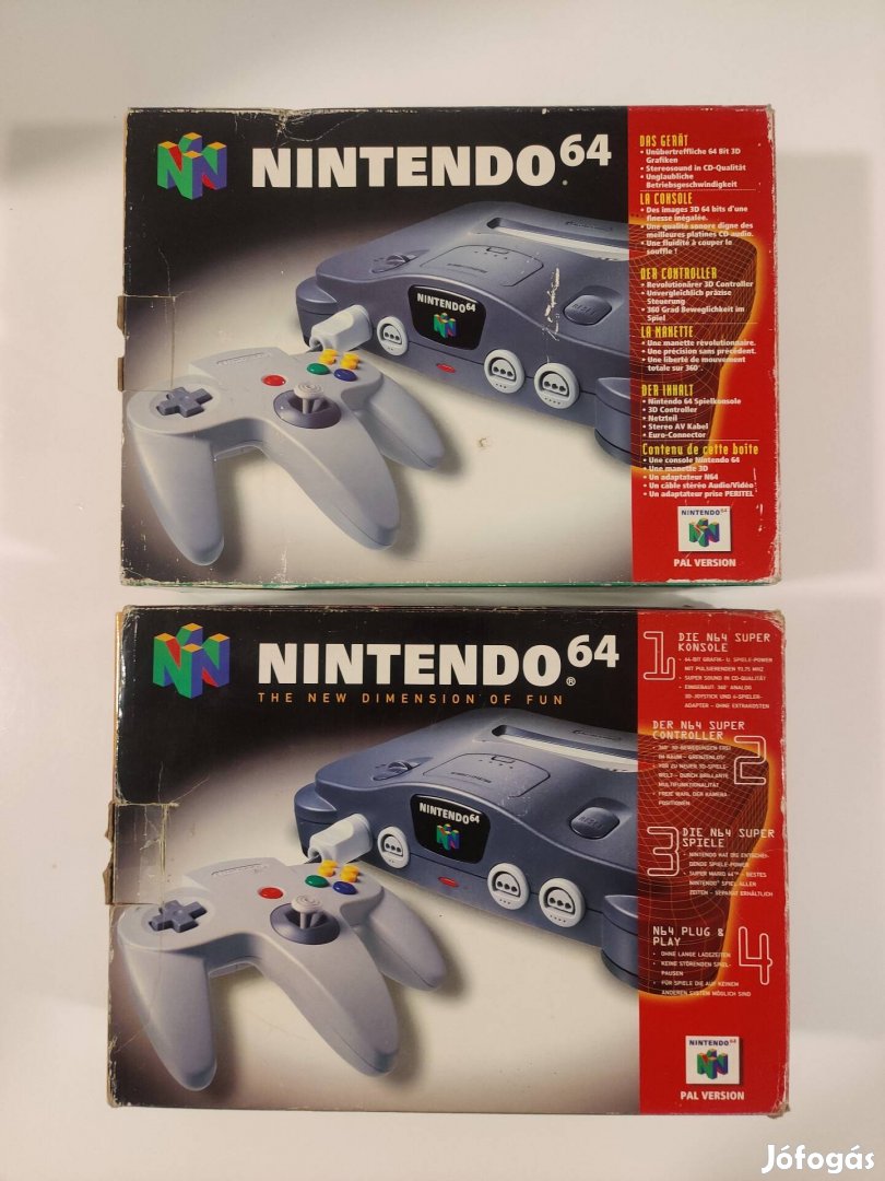 Nintendo 64 N64 dobozos konzolok