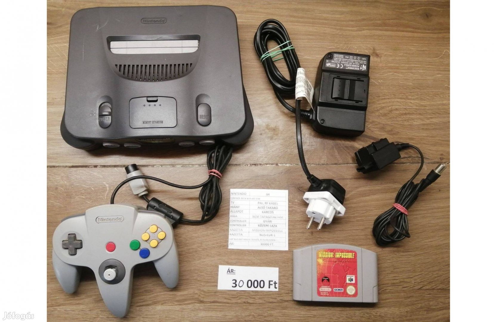 Nintendo 64 N64 retro konzol, játékkal