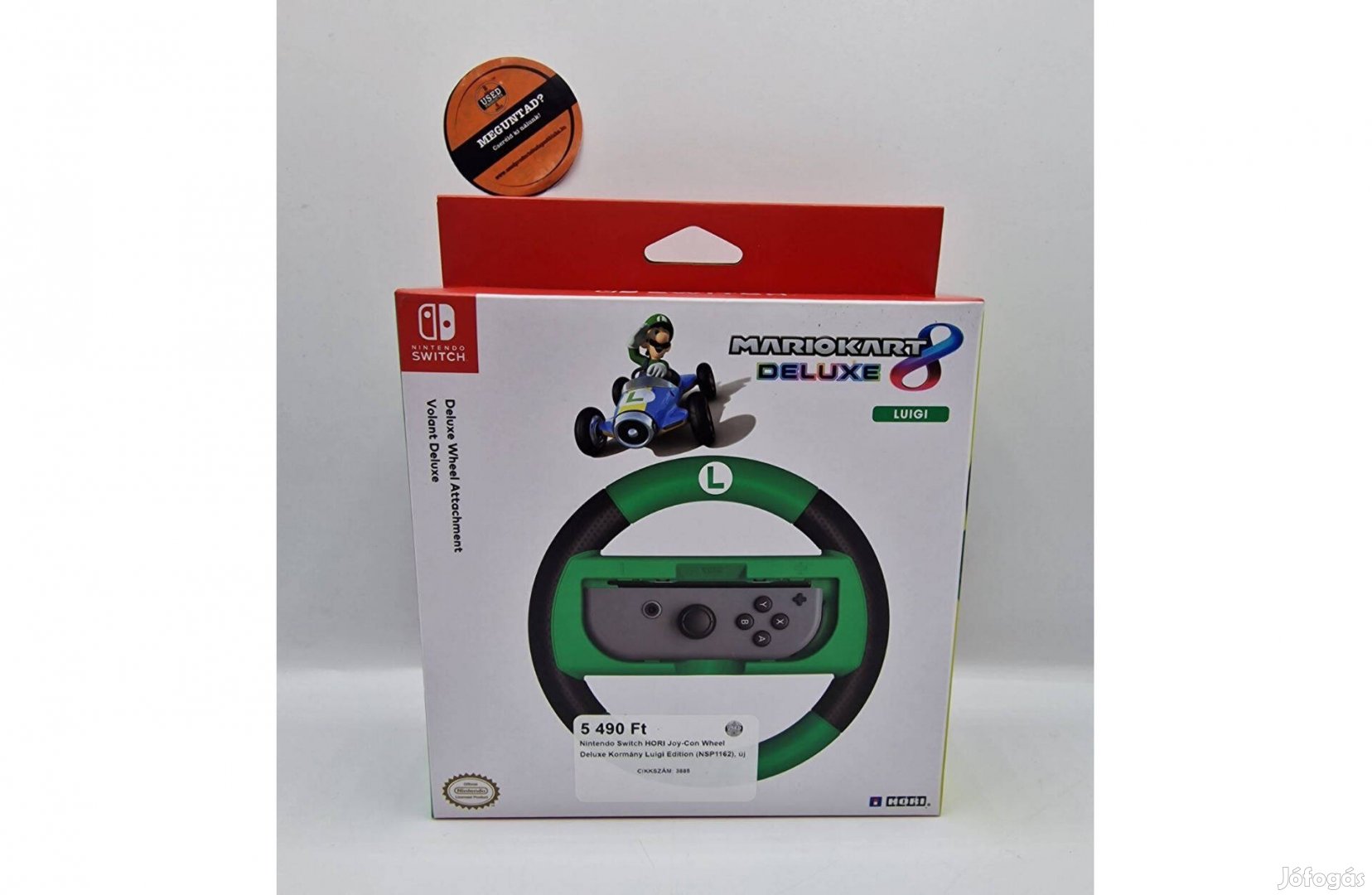 Nintendo Switch Hori Joy-Con Kormány Luigi Edition, új, Akciós