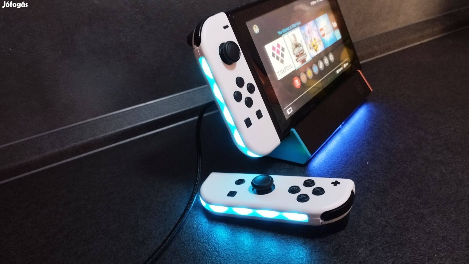 Nintendo Switch Joycon pár RGB világítással - fehér