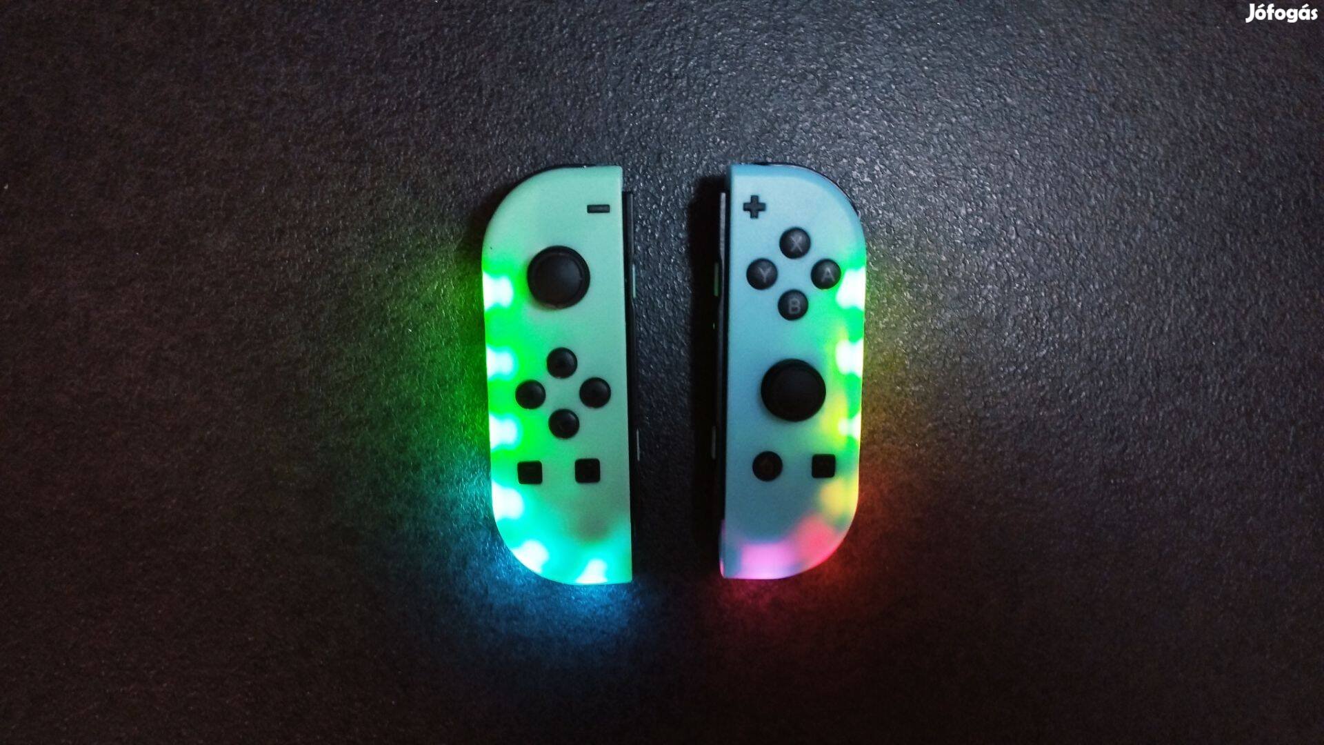 Nintendo Switch Joycon pár RGB világítással - menta+világos kék