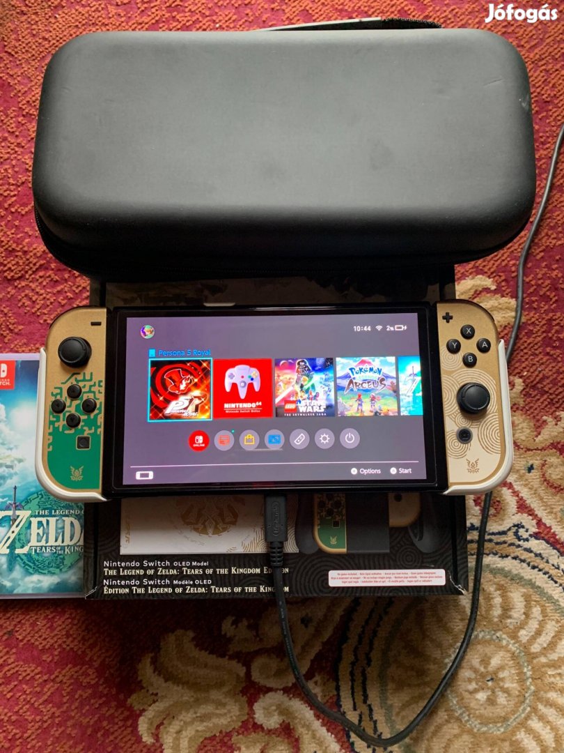 Nintendo Switch Legend of Zelda Totk kiadas- 2 játek, tok, grip 256gb