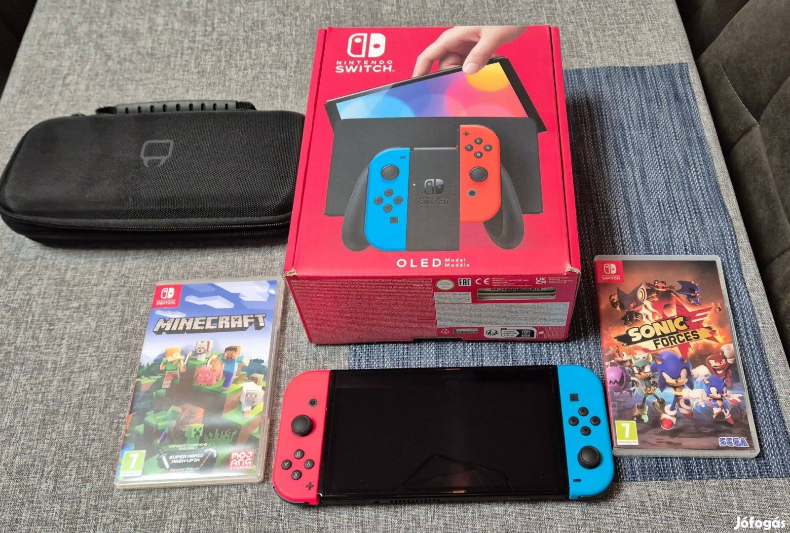 Nintendo Switch OLED + Minecraft + Sonic Forces. Garanciális