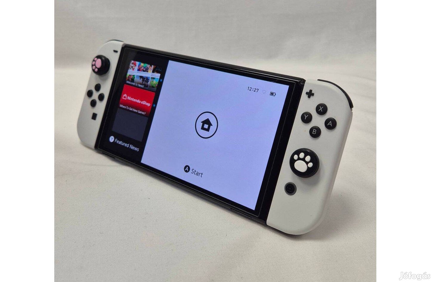 Nintendo Switch OLED kézi játékkonzol, fekete-fehér, 1 év garancia