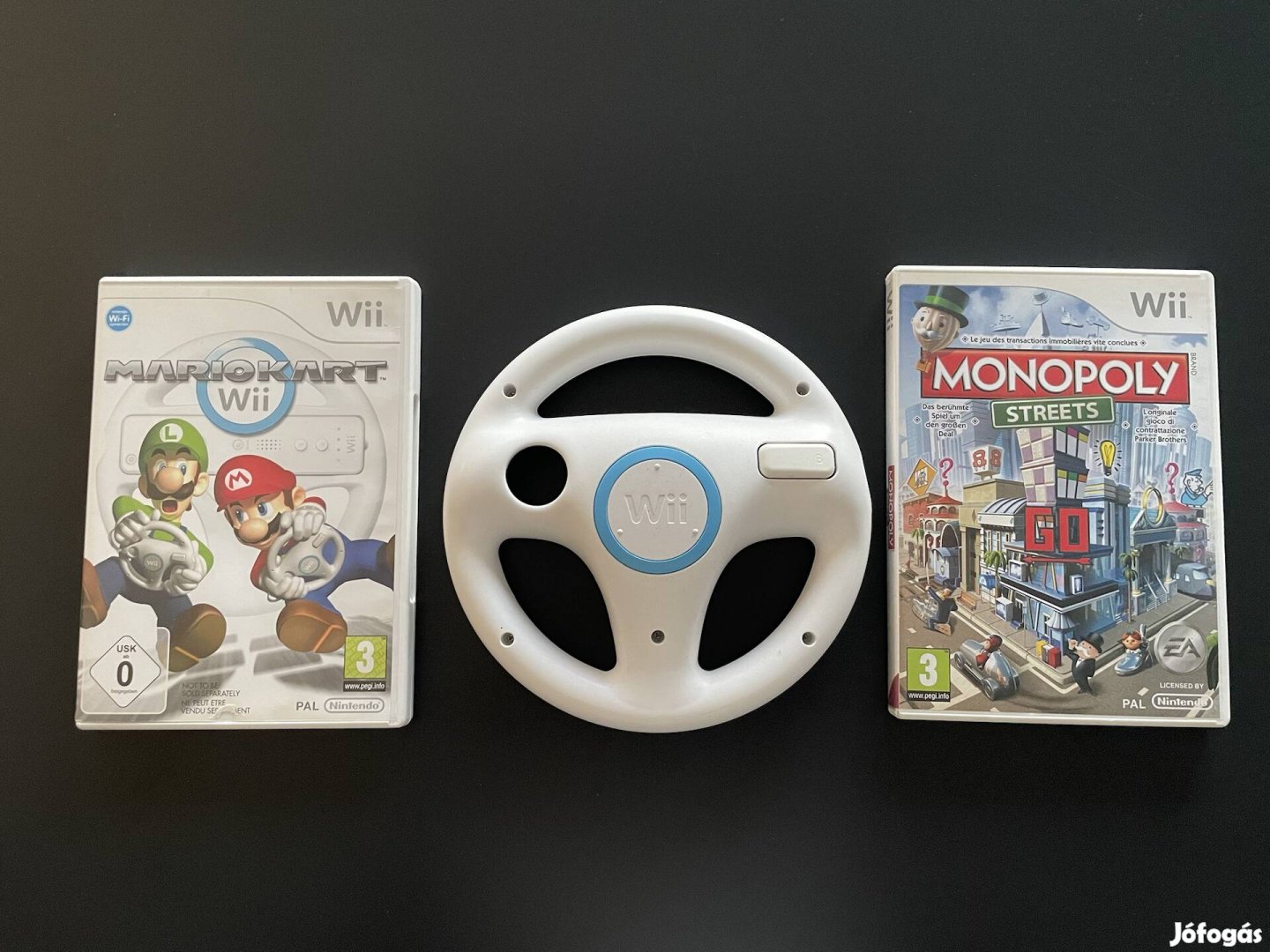 Nintendo Wii Mario Kart + Kormány + Monopoly Streets