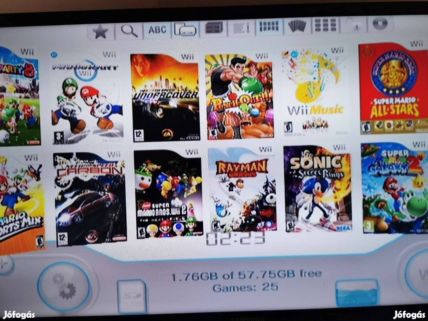 Nintendo Wii konzol 25 játékkal eladó