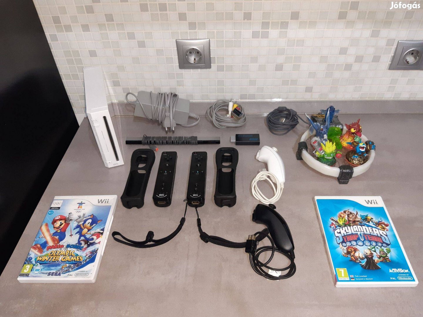 Nintendo Wii konzol (Rvl-001 EUR) + 2 db Wii játék, Tesztelt, Wii2505