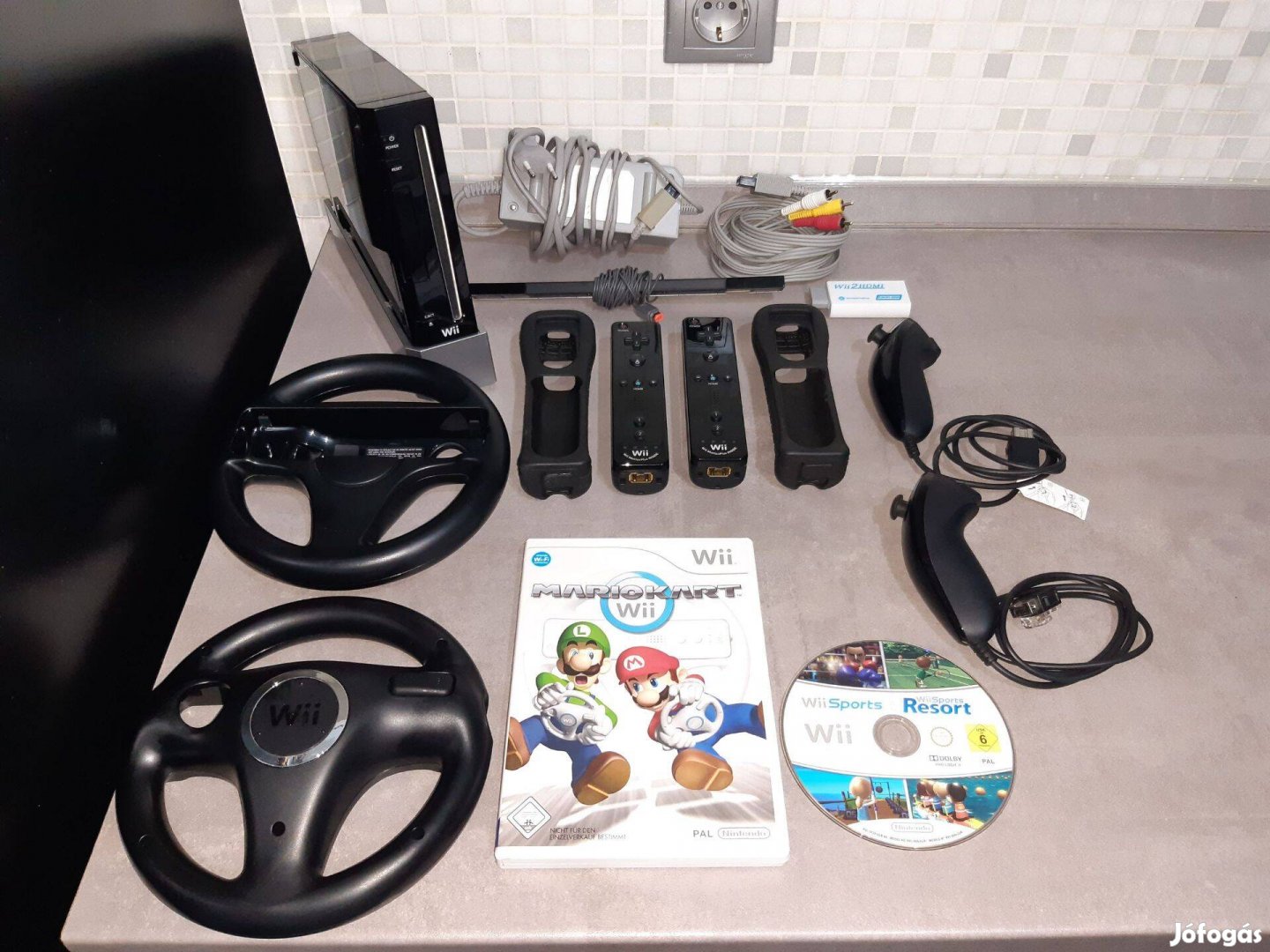 Nintendo Wii konzol (Rvl-001 EUR) + 2 db Wii játék, Wii1102