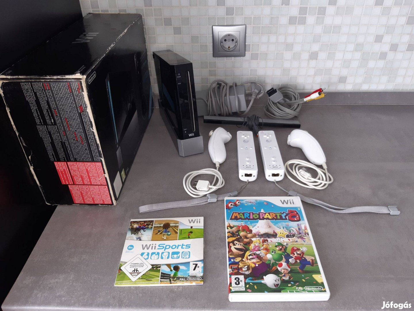 Nintendo Wii konzol (Rvl-001 EUR) + Mario Party 8 játék Tesztelt, Wii1