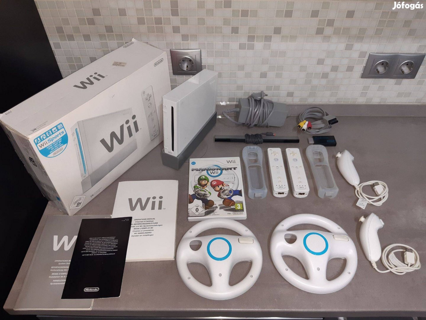 Nintendo Wii konzol (Rvl-001 EUR) + Mariokart játék, Tesztelt, Wii2501