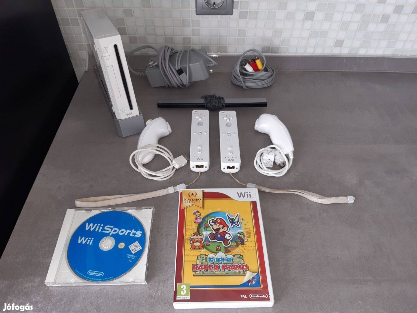 Nintendo Wii konzol (Rvl-001 EUR) + Paper Mario játék Tesztelt, Wii10