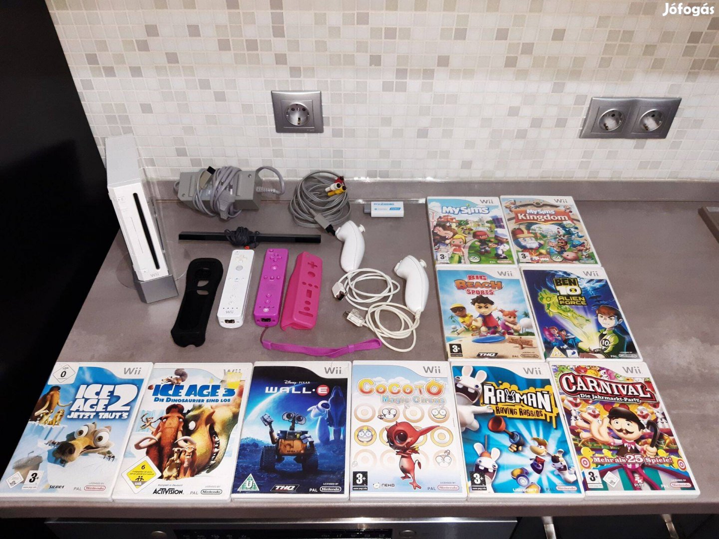 Nintendo Wii konzol (Rvl-001 EUR) + + 10 db Wii játék, Wii1104