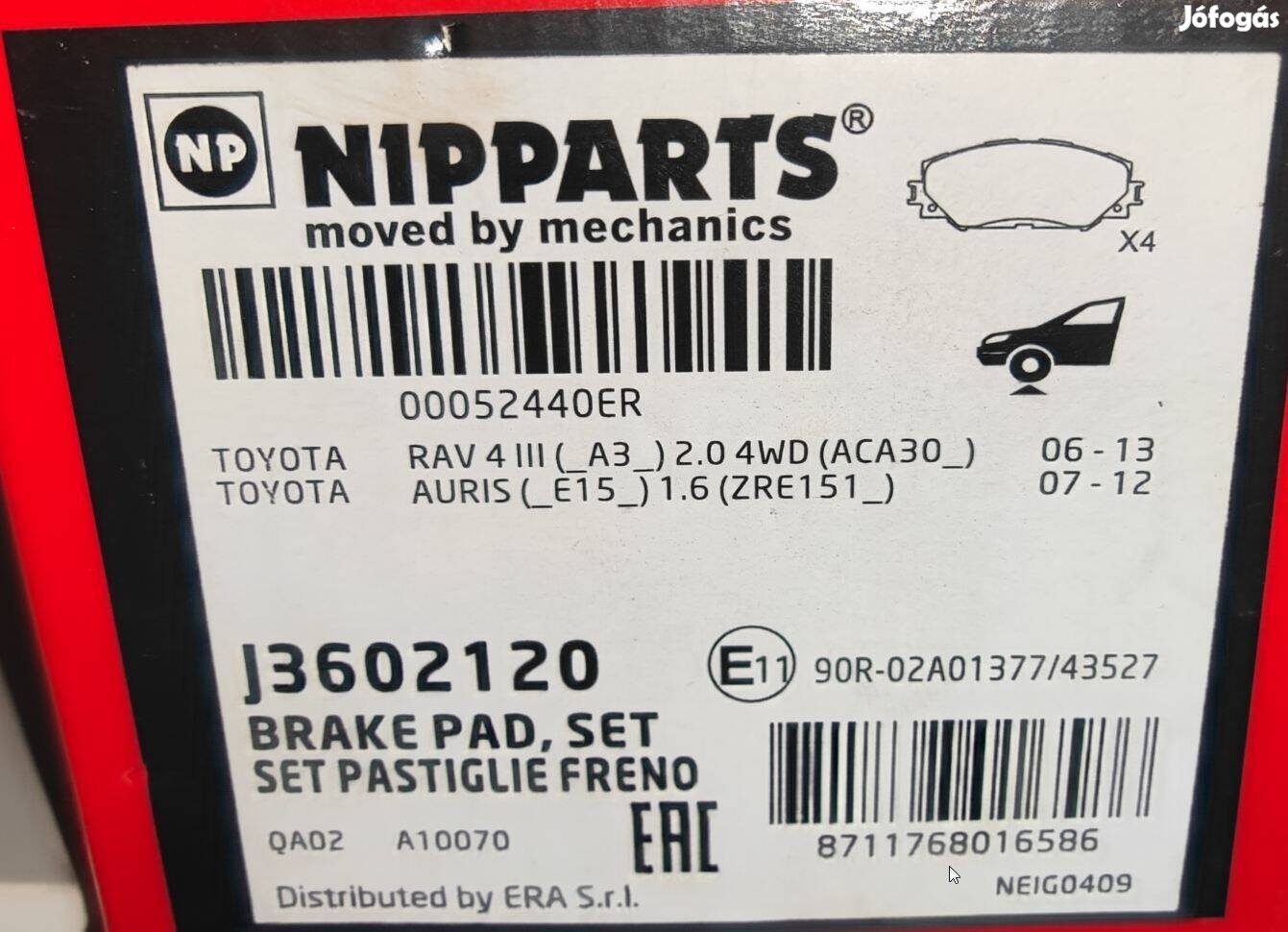Nipparts J3602120 fékbetét Toyota Auris / Rav 4 III