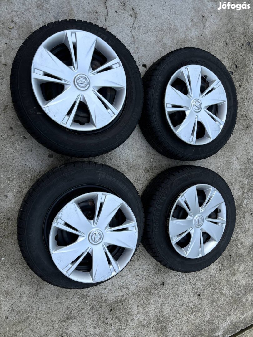 Nissan Micra Note R14 lemezfelni, téli gumi, tpms, dísztárcsa