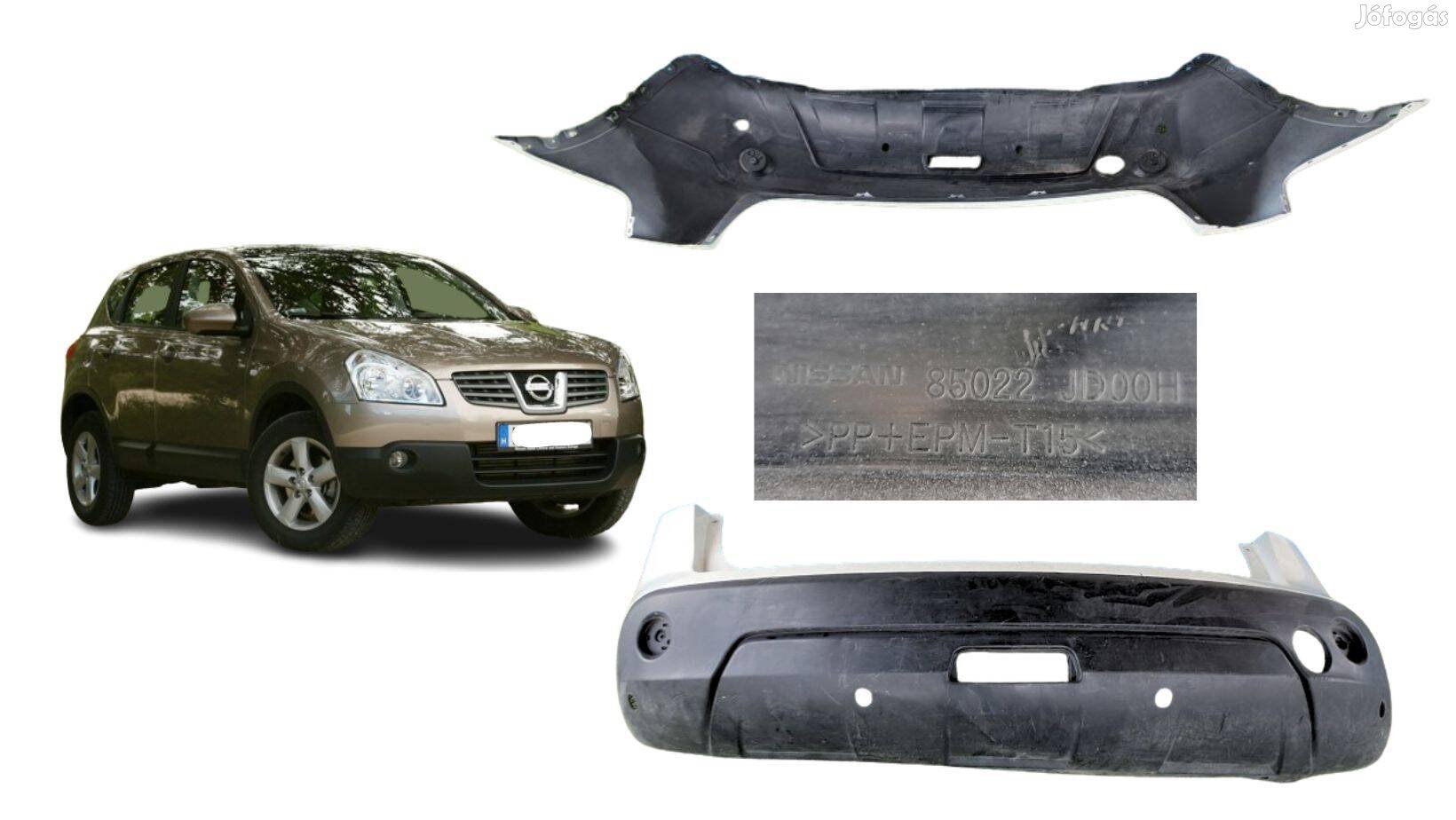 Nissan Qashqai NJ10 1.5D hátsó lökhárító burkolat 85022JD00H