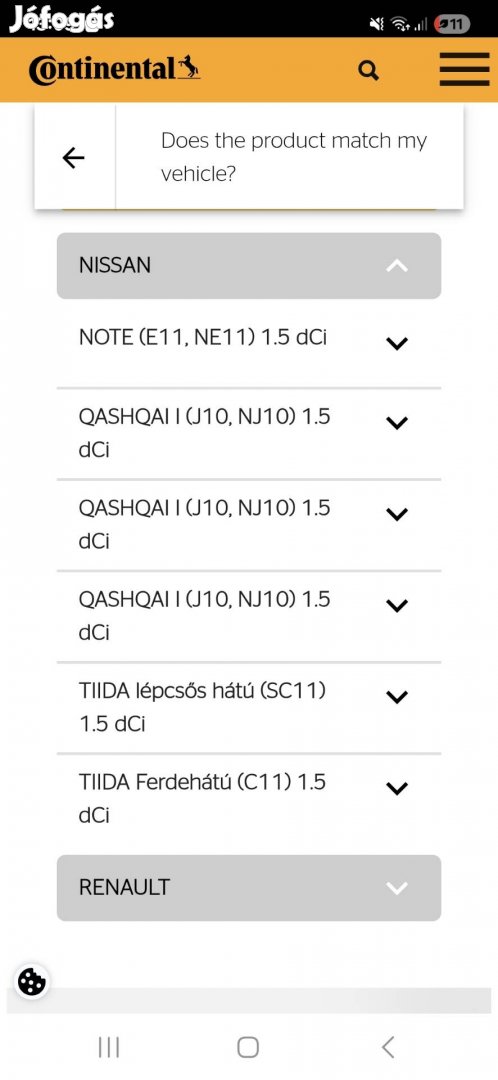 Nissan/Renault 1.5 dci porlasztó 